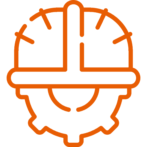 Orange construction helmet with a clock design for safety and time management.