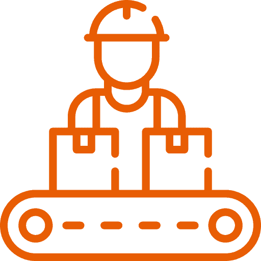 Construction worker operating conveyor belt at building site.