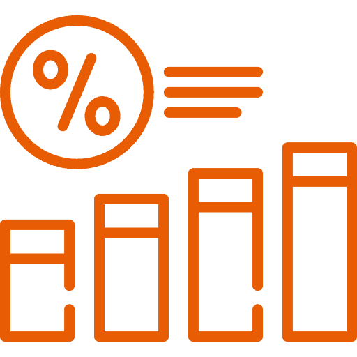 Bar chart showing construction cost analysis and percentage data.